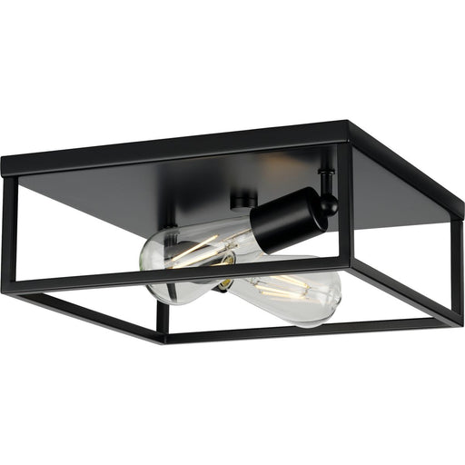 Progress P350200-031 Perimeter Collection Two-Light Matte Black Modern Style Flush Mount Ceiling Light Main Image.jpg