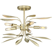 Progress P350210-176 Mariposa Collection Five-Light Gilded Silver Convertible Semi-Flush Ceiling or Hanging Pendant Light Main Image.jpg