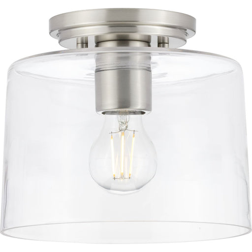 Progress P350213-009 Adley Collection  One-Light Brushed Nickel Clear Glass New Traditional Flush Mount Light Main Image.jpg