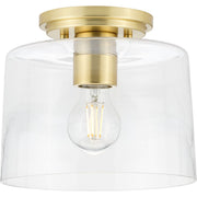 Progress P350213-012 Adley Collection  One-Light Satin Brass Clear Glass New Traditional Flush Mount Light Main Image.jpg