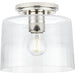 Progress P350213-104 Adley Collection  One-Light Polished Nickel Clear Glass New Traditional Flush Mount Light Main Image.jpg