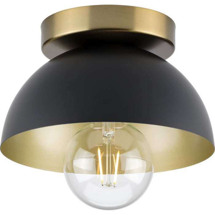 Progress P350217-31M Eva Collection One-Light Matte Black Mid-Century Modern Flush Mount Light Main Image.jpg