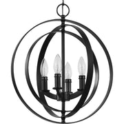 Progress P3827-31 Equinox Collection Black Four-Light Sphere Pendant Main Image.jpg
