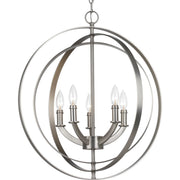 Progress P3841-126 Equinox Collection Five-Light Burnished Silver New Traditional Sphere Pendant Light Main Image.jpg