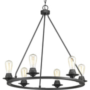 Progress P400015-143 Debut Collection Six-Light Graphite Farmhouse Chandelier Light Main Image.jpg