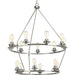 Progress P400017-009 Debut Collection Fifteen-Light Brushed Nickel Farmhouse Chandelier Light Main Image.jpg