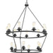 Progress P400017-143 Debut Collection Fifteen-Light Graphite Farmhouse Chandelier Light Main Image.jpg