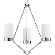 Progress P400021-015 Elevate Collection Three-Light Polished Chrome Etched White Glass Mid-Century Modern Chandelier Light Main Image.jpg