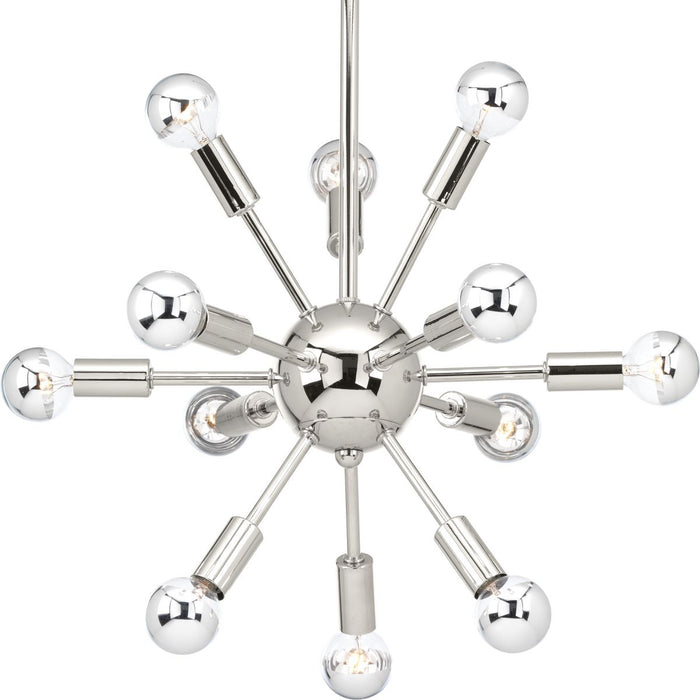 Progress P400040-104 Ion Collection Twelve-Light Polished Nickel Mid-Century Modern Chandelier Light Main Image.jpg