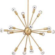 Progress P400041-109 Ion Collection Sixteen-Light Brushed Bronze Mid-Century Modern Chandelier Light Main Image.jpg