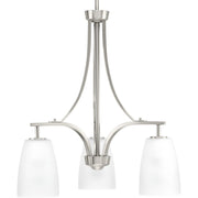 Progress P400042-009 Leap Collection Three-Light Brushed Nickel Etched Glass Modern Chandelier Light Main Image.jpg