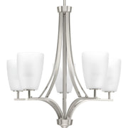 Progress P400043-009 Leap Collection Five-Light Brushed Nickel Etched Opal Glass Modern Chandelier Light Main Image.jpg