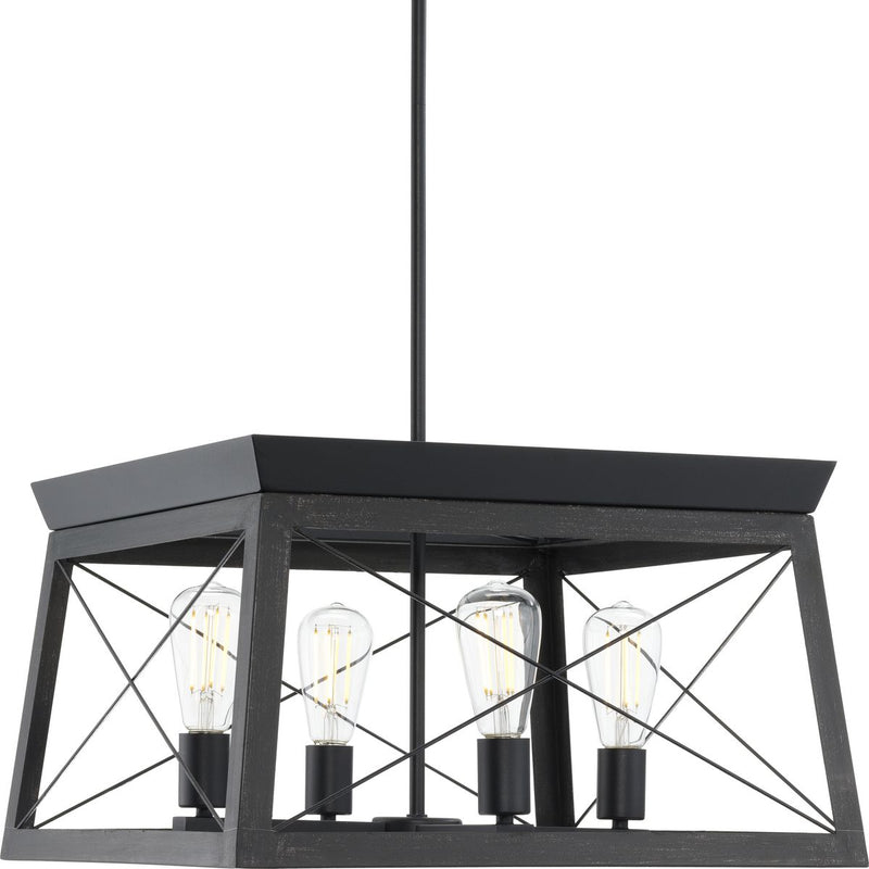 Progress P400047-031 Briarwood Collection Four-Light Cerused Black Oak/Black Farmhouse Chandelier Light Main Image.jpg