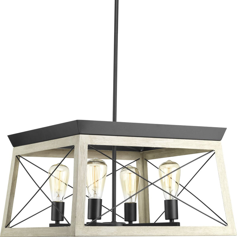 Progress P400047-143 Briarwood Collection Four-Light Graphite Coastal Chandelier Light Main Image.jpg