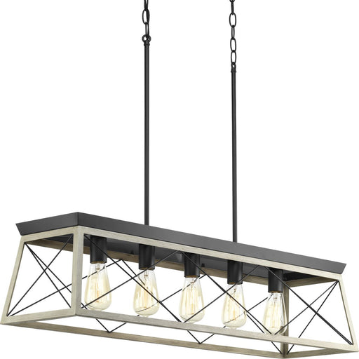 Progress P400048-143 Briarwood Collection Five-Light Linear Chandelier Main Image.jpg