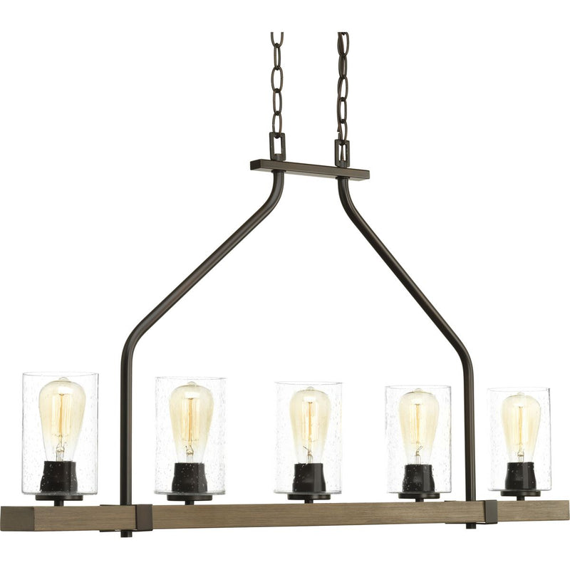 Progress P400055-020 Barnes Mill Collection Five-Light Linear Chandelier Main Image.jpg