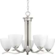 Progress P400063-009 Laird Collection Five-Light Brushed Nickel Etched Glass Traditional Chandelier Light Main Image.jpg
