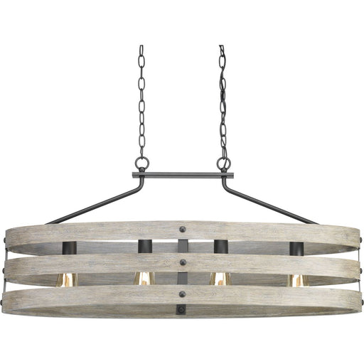 Progress P400097-143 Gulliver Collection Four-Light Graphite Coastal Linear Chandelier Light Main Image.jpg