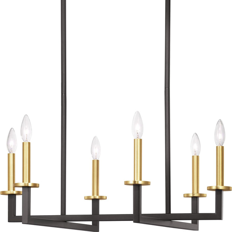 Progress P400113-143 Blakely Collection Six-Light Graphite Modern Chandelier Light Main Image.jpg
