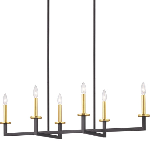 Progress P400114-143 Blakely Collection Six-Light Graphite Modern Chandelier Light Main Image.jpg