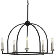 Progress P400115-031 Seneca Collection Five-Light Matte Black Farmhouse Chandelier Light Main Image.jpg