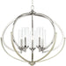 Progress P400117-104 Evoke Collection Five-Light Polished Nickel Clear Glass Luxe Chandelier Light Main Image.jpg