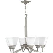 Progress P400119-009 Clifton Heights Collection Six-Light Brushed Nickel Etched Glass Craftsman Chandelier Light Main Image.jpg