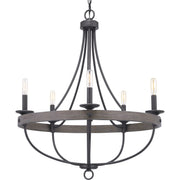 Progress P400158-143 Gulliver Collection Five-Light Graphite Coastal Chandelier Light Main Image.jpg