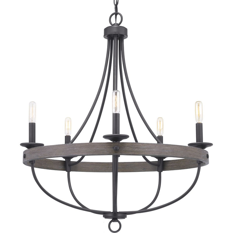 Progress P400158-143 Gulliver Collection Five-Light Graphite Coastal Chandelier Light Main Image.jpg