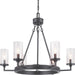 Progress P400164-143 Gresham Collection Six-Light Graphite Clear Seeded Glass Farmhouse Chandelier Light Main Image.jpg