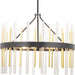 Progress P400176-031 Orrizo Collection Six-Light Matte Black Clear Glass Luxe Chandelier Light Main Image.jpg