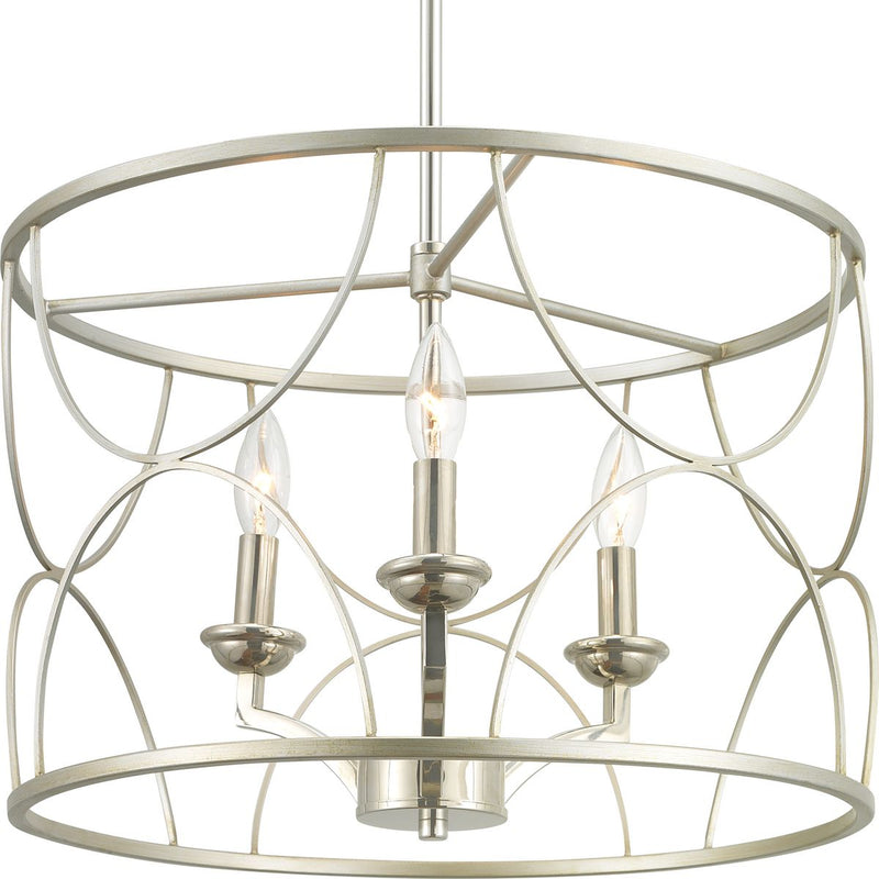 Progress P400177-134 Landree Collection Three-Light Silver Ridge Luxe Chandelier Light Main Image.jpg