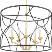 Progress P400178-031 Landree Collection Five-Light Matte Black Luxe Chandelier Light Main Image.jpg