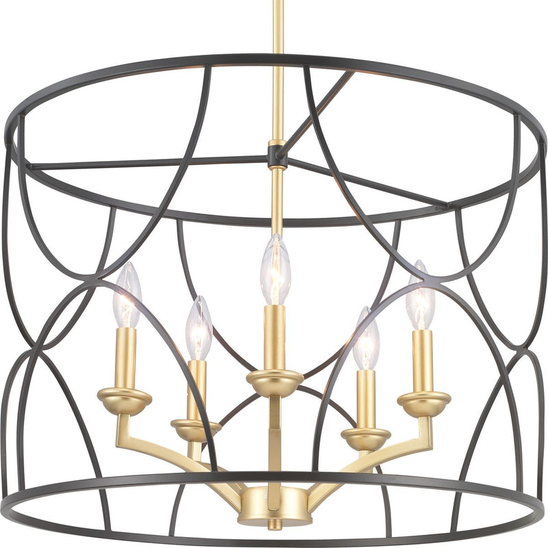 Progress P400178-031 Landree Collection Five-Light Matte Black Luxe Chandelier Light Main Image.jpg