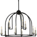 Progress P400187-031 Seneca Collection Nine-Light Matte Black Farmhouse Chandelier Light Main Image.jpg