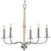 Progress P400199-009 Durrell Collection Five-Light Brushed Nickel Coastal Chandelier Light Main Image.jpg