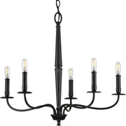 Progress P400199-031 Durrell Collection Five-Light Matte Black Coastal Chandelier Light Main Image.jpg