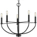 Progress P400202-031 Leyden Collection Five-Light Matte Black Farmhouse Style Chandelier Main Image.jpg