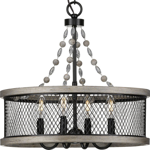 Progress P400204-020 Austelle Collection Four-Light Antique Bronze Farmhouse Chandelier Light Main Image.jpg