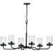 Progress P400207-031 Winslett Collection Six-Light Matte Black Clear Seeded Glass Coastal Chandelier Light Main Image.jpg