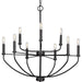 Progress P400228-031 Leyden Collection Nine-Light Matte Black Farmhouse Style Chandelier Light Main Image.jpg