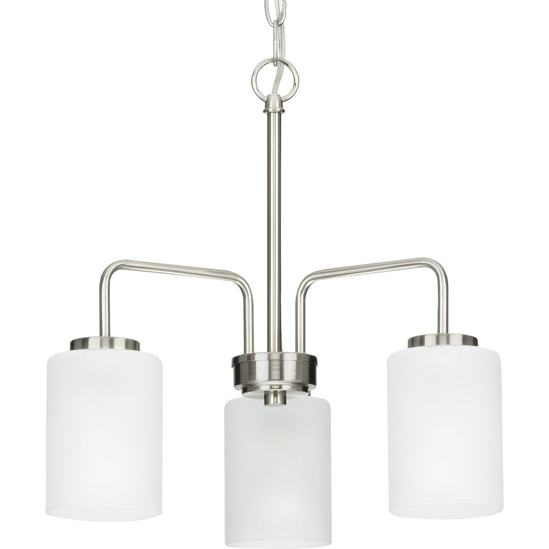 Progress P400274-009 Merry Collection Three-Light Brushed Nickel and Etched Glass Transitional Style Chandelier Light Main Image.jpg