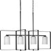 Progress P400287-31M League Collection Four-Light Matte Black and Etched Glass Modern Farmhouse Chandelier Light Main Image.jpg