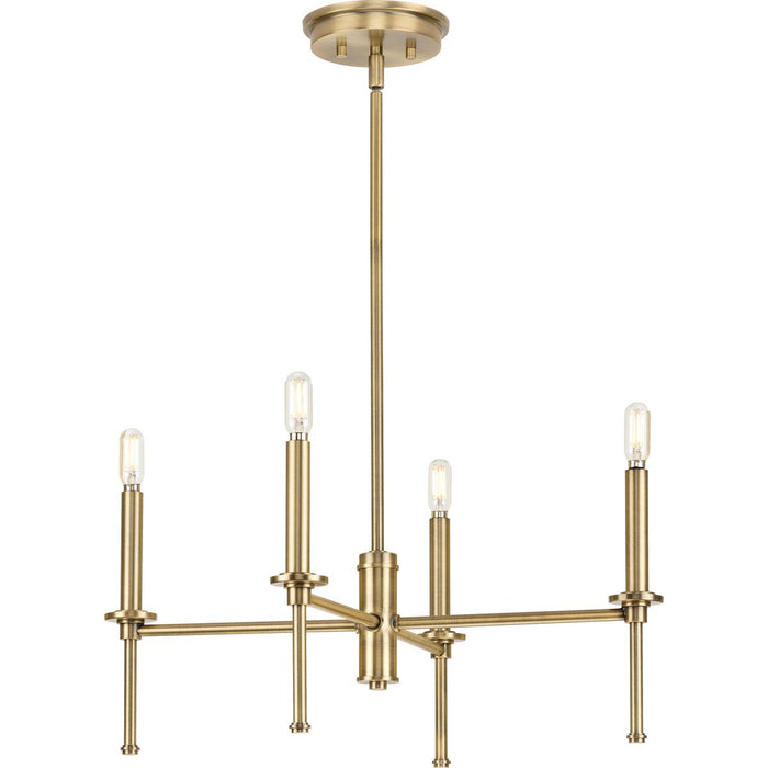 Progress P400293-163 Elara Collection Four-Light New Traditional Vintage Brass  Chandelier Light Main Image.jpg