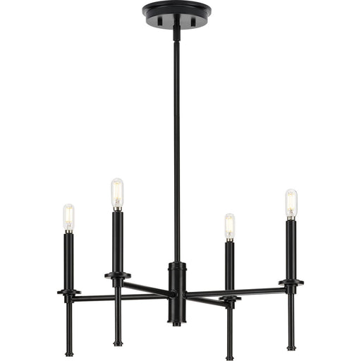 Progress P400293-31M Elara Collection Four-Light New Traditional Matte Black  Chandelier Light Main Image.jpg