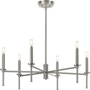 Progress P400294-009 Elara Collection Six-Light New Traditional Brushed Nickel  Chandelier Light Main Image.jpg
