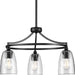 Progress P400295-31M Parkhurst Collection Three-Light New Traditional Matte Black Clear Glass Chandelier Light Main Image.jpg