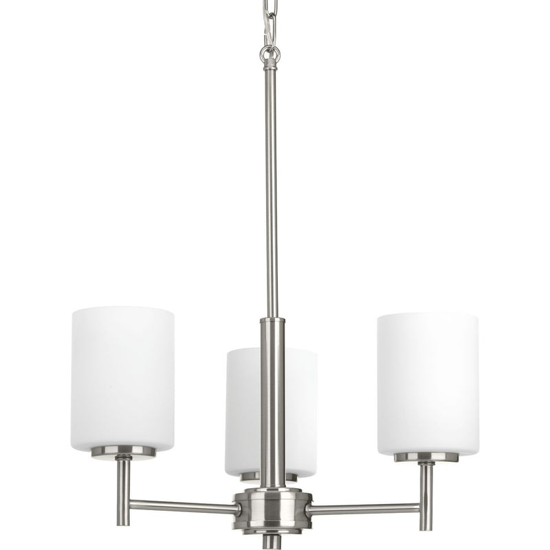 Progress P4318-09 Replay Collection Three-Light Brushed Nickel Etched Glass Modern Chandelier Light Main Image.jpg