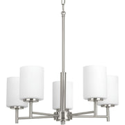 Progress P4319-09 Replay Collection Five-Light Brushed Nickel Etched Glass Modern Chandelier Light Main Image.jpg