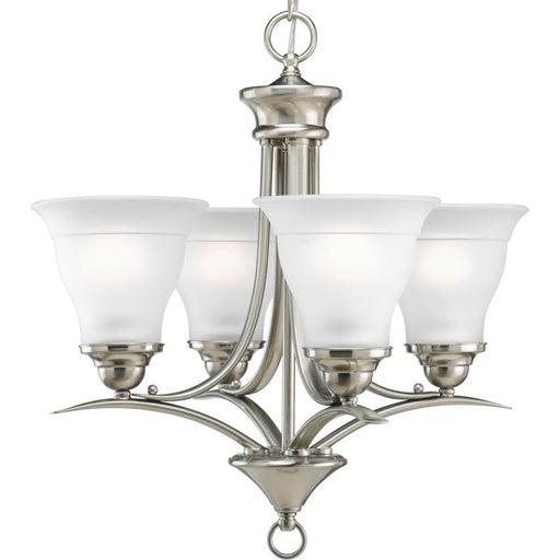 Progress P4326-09 Trinity Collection Four-Light Brushed Nickel Etched Glass Traditional Chandelier Light Main Image.jpg